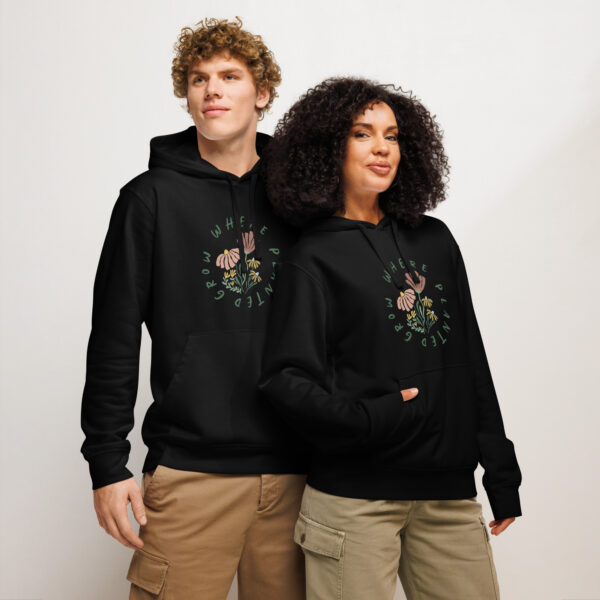 Unisex organic mid-weight hoodie - Grow Where Planted - Image 2