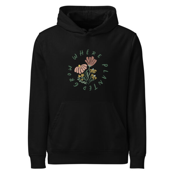 Unisex organic mid-weight hoodie - Grow Where Planted - Image 3