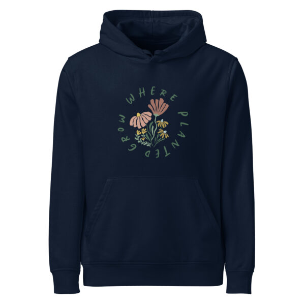 Unisex organic mid-weight hoodie - Grow Where Planted