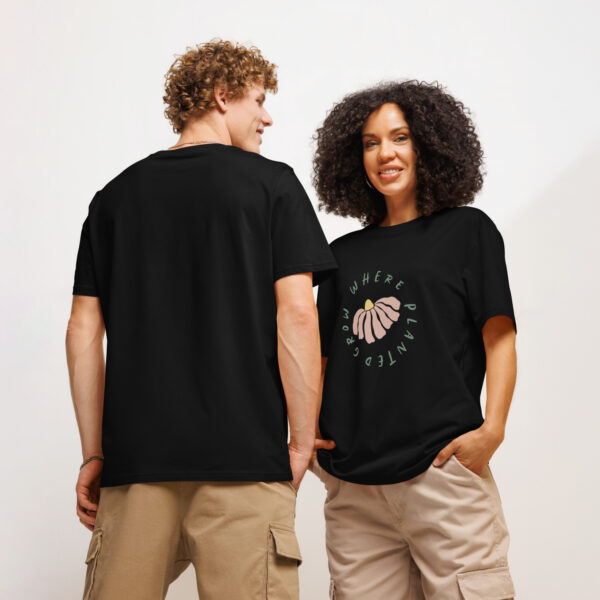 Unisex organic ribbed neck t-shirt - Grow Where Planted - Image 2