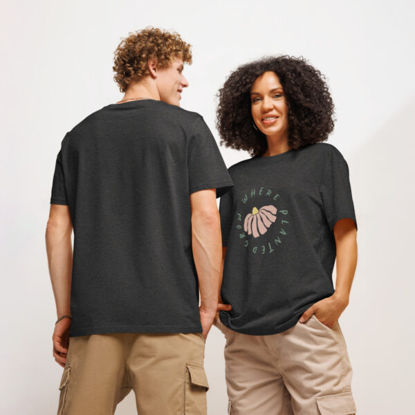 Unisex organic ribbed neck t-shirt - Grow Where Planted - Image 3