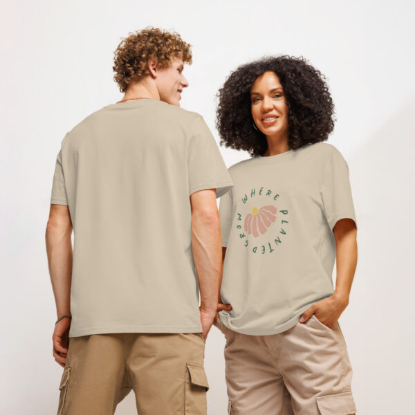 Unisex organic ribbed neck t-shirt - Grow Where Planted - Image 6