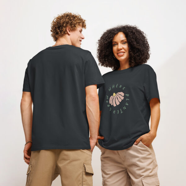 Unisex organic ribbed neck t-shirt - Grow Where Planted - Image 5